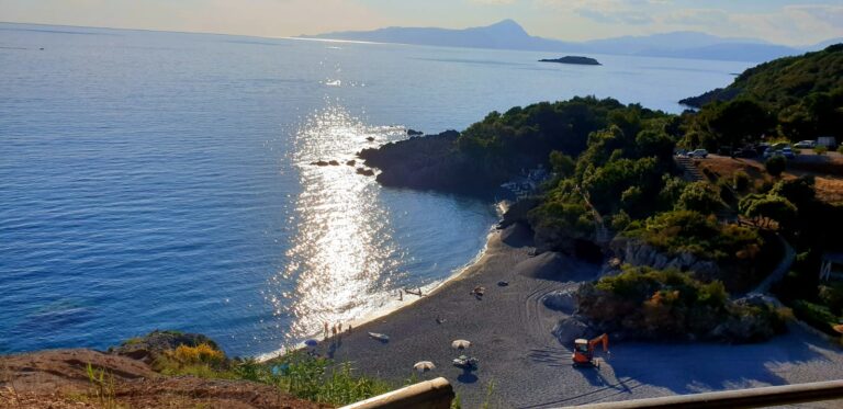 A beach in Maratea seen from above